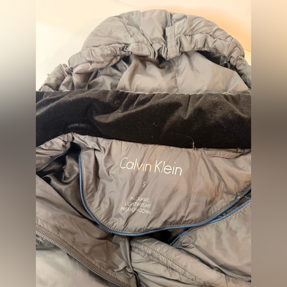 Calvin Klein Gray Long Packable Down Jacket Size … - image 7